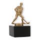 Trofeo figura metal hockey hierba oro metálico sobre base mármol negro 12,5cm
