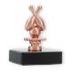Trofeo figura metálica cono cruzado bronce sobre base mármol negro 8,8cm
