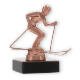 Trophy metal figure alpine skiing bronze on black marble base 11,0cm