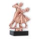 Troféu figura metálica dançando bronze de casal sobre base de mármore preto 14,0cm