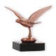Coupe Figure métallique colombe volante bronze sur socle en marbre noir 11,0cm