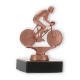 Troféu figura metálica de corrida em bronze de bicicleta sobre base de mármore preto 11,0cm