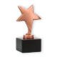 Trofeo figura de metal estrella Mercurio bronce sobre base de mármol negro 14,5cm
