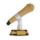 Microfone figura de resina troféu ouro 17,5cm