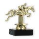 Pokal Kunststofffigur Springreiten gold auf schwarzem Marmorsockel 10,8cm