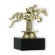 Pokal Kunststofffigur Springreiten gold auf schwarzem Marmorsockel 11,8cm