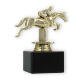 Pokal Kunststofffigur Springreiten gold auf schwarzem Marmorsockel 12,8cm