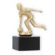 Troféu figura de metal skittles homem ouro metálico sobre base de mármore preto 13,4cm