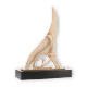 Trophy Zamak figure Flame fish gold and white on black wooden base 26,7cm