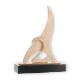 Trofeos Zamak figura Llama número 2 dorado-blanco sobre base de madera negra 26,7cm