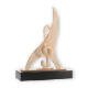 Trofeo zamak figura flame clef oro y blanco sobre base de madera negra 26,7cm