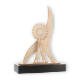 Trophy Zamak figure Flame Rosette Ribbons gold and white on black wooden base 26,7cm