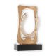 Trophy zamak figure frame horseshoe gold and white on black wooden base 23,5cm