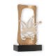 Trophy Zamak figure Frame jester cap gold and white on black wooden base 23.5cm