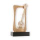 Trofeo zamak figura marco dardo dorado y blanco sobre base de madera negra 24,0cm