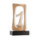 Trophées Zamak figure cadre numéro 1 or-blanc sur socle en bois noir 23,5cm