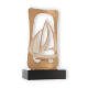 Trofeo figura de zamak Marco velero dorado y blanco sobre base de madera negra 23,5cm