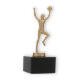 Coppa in metallo con figura femminile di basket oro metallizzato su base di marmo nero 16,6 cm