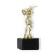 Pokal Kunststofffigur Golf Damen gold auf schwarzem Marmorsockel 17,0cm