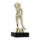 Pokal Kunststofffigur Bodybuilderin gold auf schwarzem Marmorsockel 15,3cm
