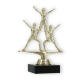 Pokal Kunststofffigur Cheerleader Pyramide gold auf schwarzem Marmorsockel 16,3cm