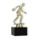 Pokal Kunststofffigur Bowlingspieler gold auf schwarzem Marmorsockel 16,0cm