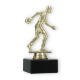 Pokal Kunststofffigur Bowlingspieler gold auf schwarzem Marmorsockel 15,0cm