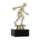 Trophy plastic figure bowling player gold on black marble base 14,7cm