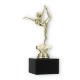 Coppa in plastica con figura di donna da ginnastica in oro su base di marmo nero 18,3 cm