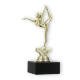 Coppa in plastica con figura di donna di ginnastica in oro su base di marmo nero 17,3 cm