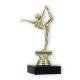 Pokal Kunststofffigur Turnen Damen gold auf schwarzem Marmorsockel 16,3cm