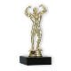 Trophy plastic figure bodybuilder gold on black marble base 14,9cm
