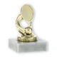 Trophée figurine plastique tennis doré sur socle en marbre blanc 10,0cm LE