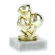 Trofee kunststof figuur boksen goud op wit marmeren voet 10,0cm LE