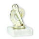 Trophée figurine plastique microphone doré sur socle en marbre blanc 10,0cm LE