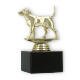 Pokal Kunststofffigur Beagle gold auf schwarzem Marmorsockel 12,6cm