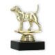 Pokal Kunststofffigur Beagle gold auf schwarzem Marmorsockel 10,6cm