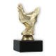 Pokal Kunststofffigur Huhn gold auf schwarzem Marmorsockel 12,8cm