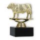 Pokal Kunststofffigur Hereford Stier gold auf schwarzem Marmorsockel 10,8cm
