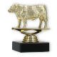 Pokal Kunststofffigur Hereford Stier gold auf schwarzem Marmorsockel 9,8cm