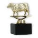 Pokal Kunststofffigur Hereford Kuh gold auf schwarzem Marmorsockel 11,7cm