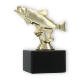 Pokal Kunststofffigur Forelle gold auf schwarzem Marmorsockel 11,7cm