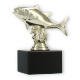 Pokal Kunststofffigur Thunfisch gold auf schwarzem Marmorsockel 12,1cm