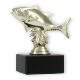 Pokal Kunststofffigur Thunfisch gold auf schwarzem Marmorsockel 11,1cm