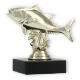 Pokal Kunststofffigur Thunfisch gold auf schwarzem Marmorsockel 10,1cm