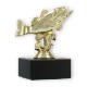 Pokal Kunststofffigur Barsch gold auf schwarzem Marmorsockel 11,0cm