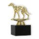 Pokal Kunststofffigur Windhund gold auf schwarzem Marmorsockel 12,6cm