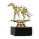 Pokal Kunststofffigur Windhund gold auf schwarzem Marmorsockel 11,6cm
