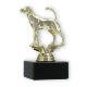 Pokal Kunststofffigur Foxhound gold auf schwarzem Marmorsockel 12,4cm