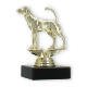 Trophy plastic figure Foxhound gold on black marble base 11,4cm